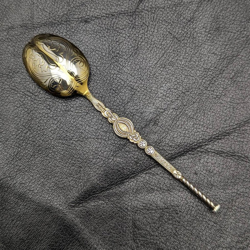 1936 British vintage sterling silver anointing spoon in paper box William Suckling